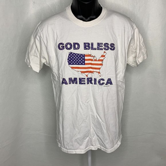 Vintage God Bless America Crewneck T Shirt 24PE - Picture 2 of 6